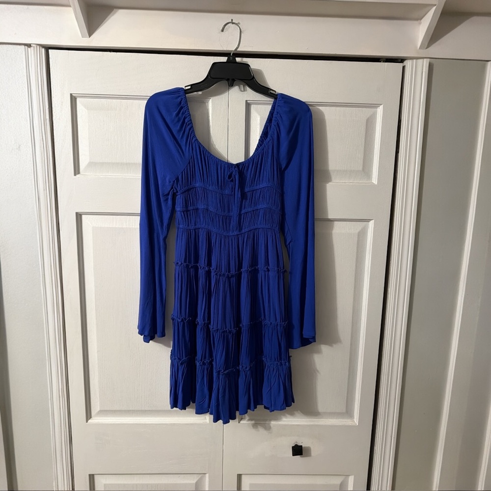 NWT Chelsea & Violet Blue Tiered Boho Mini Dress Small